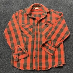 Vintage Frostproof Flannel Shirt Mens Medium Red Plaid Button Front Made USA